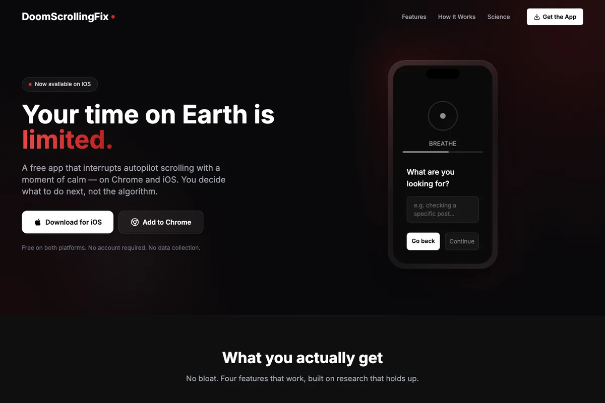 DoomScrollingFix home page