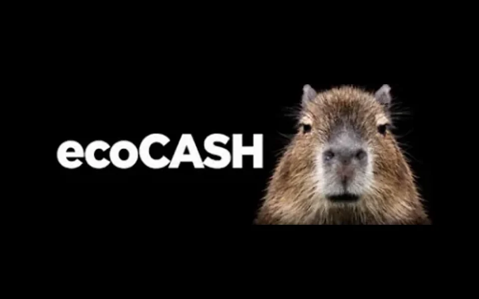 ecoCASH logo and capybara