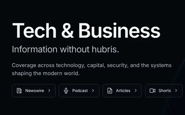 Tech & Business home page: Information without hubris