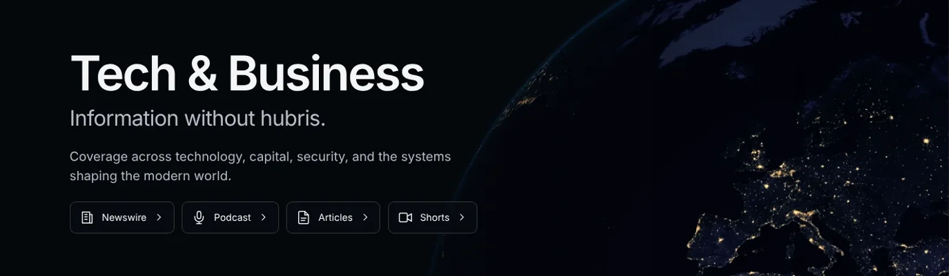 Tech & Business home page: Information without hubris
